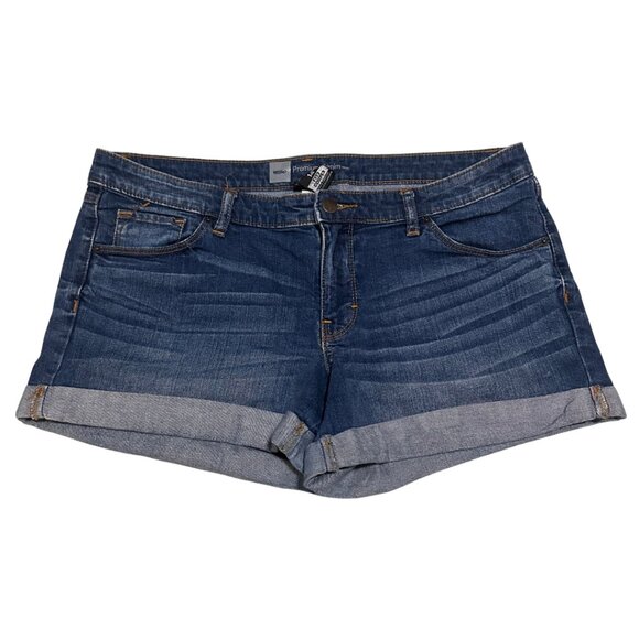 Mossimo Blue Denim Jean Shorts Darker Blue Size 14 - Picture 1 of 7